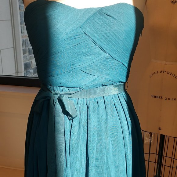 Beautiful Teal Strapless Evening Dress - Picture 5 of 6